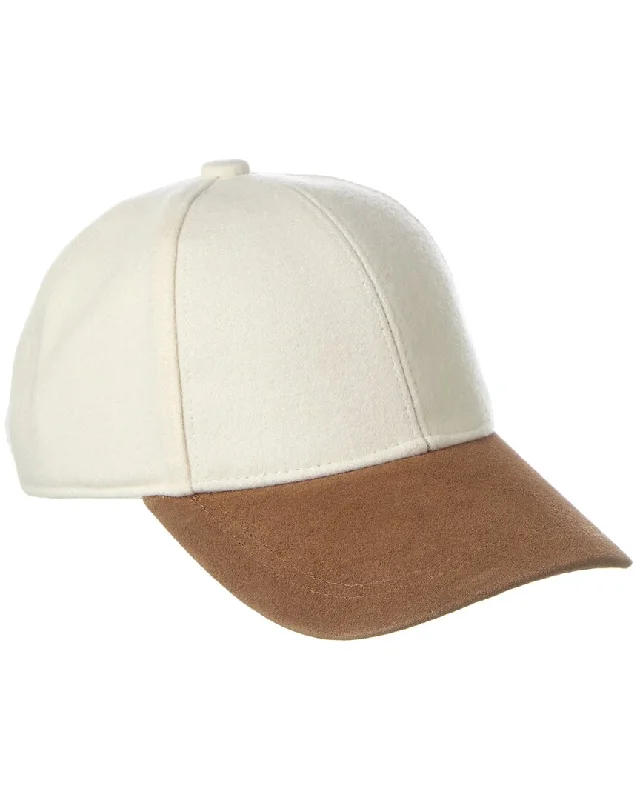 Bruno Magli Leather-Trim Wool-Blend Baseball Cap