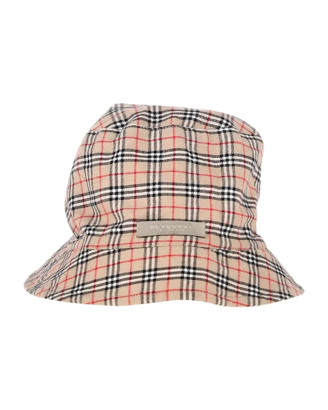 Burberry Reversible Bucket Hat in Beige Cotton