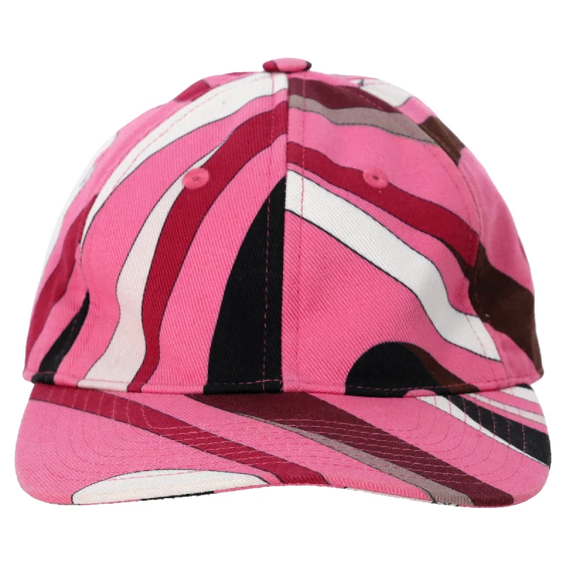 Emilio Pucci Marmo-Print Baseball Cap in Pink Cotton