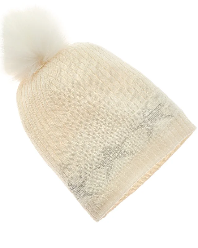 Hannah Rose Mini Star Border Cashmere Hat