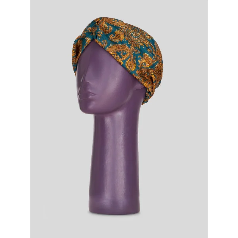 LEAFY PAISLEY CRÊPE DE CHINE HEADBAND