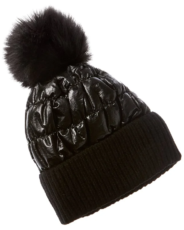 Surell Accessories Metallic Puffer Beanie