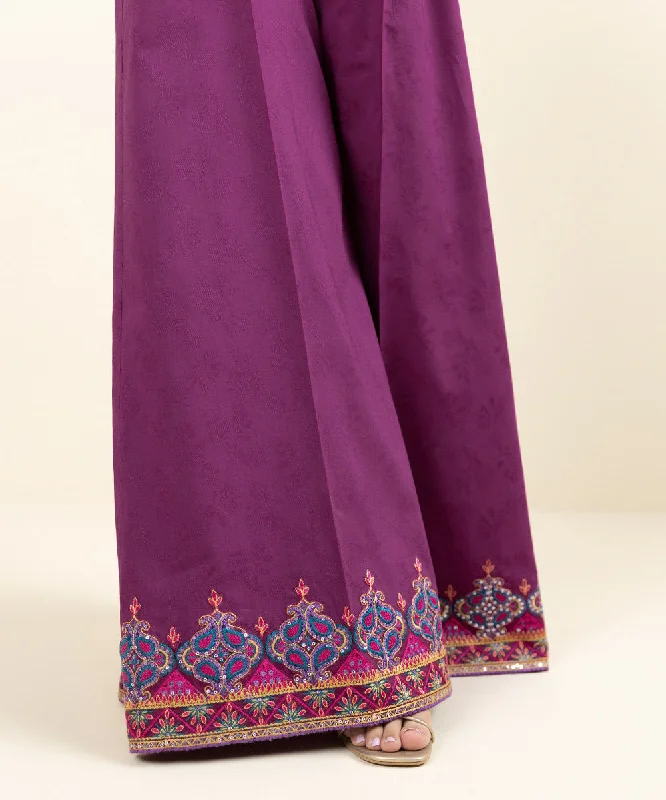 Embroidered Cotton Jacquard Sharara