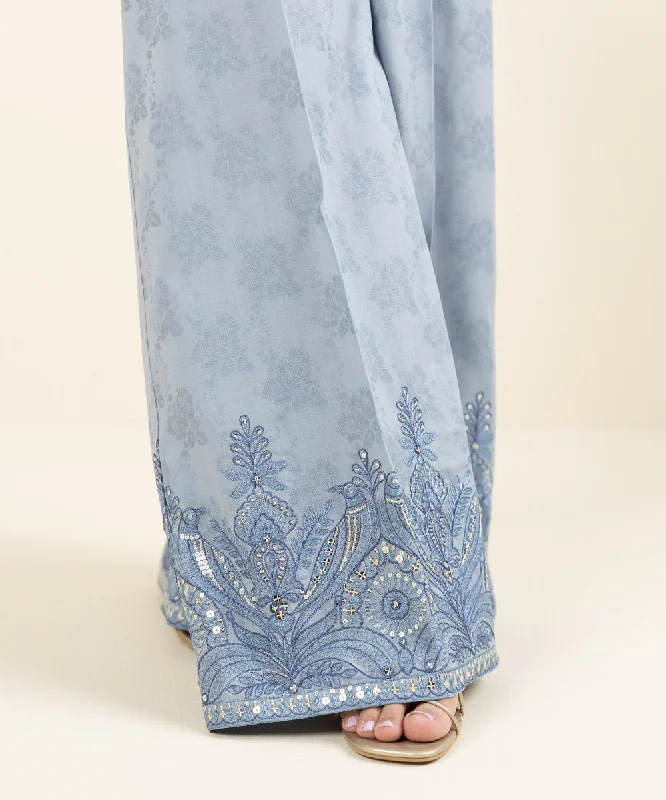 Embroidered Cotton Jacquard Pants