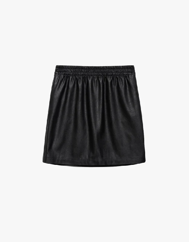 Anine Bing Soto Skirt in Black Vegan Leather