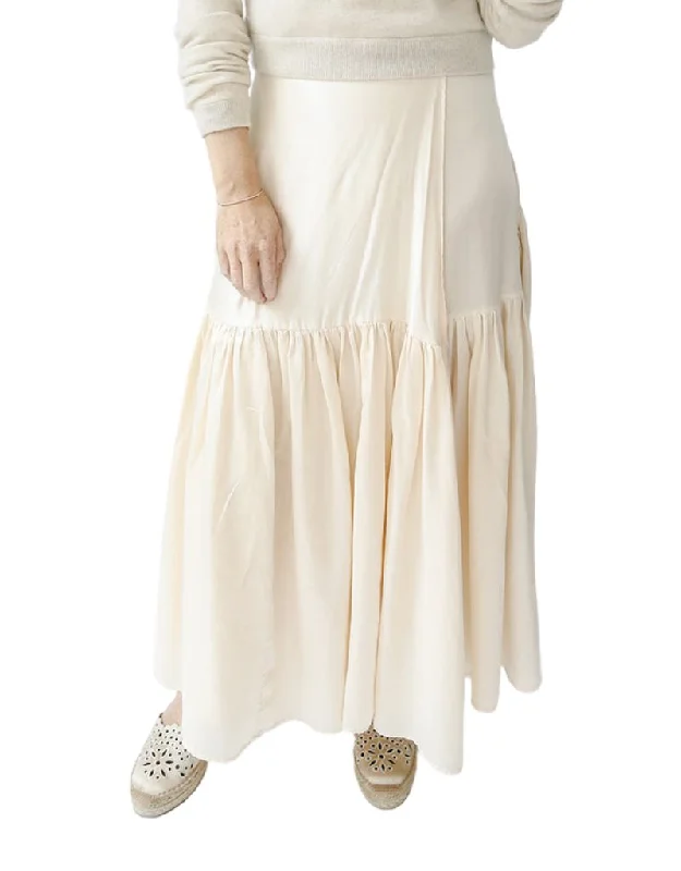 Brazeau Tricot Opera Ruffle Skirt in Tea Dip