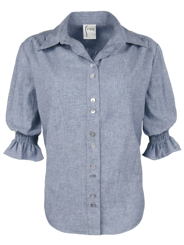 GAMEDAY! Sirena Shirt Blue Hemp/Cotton Blend