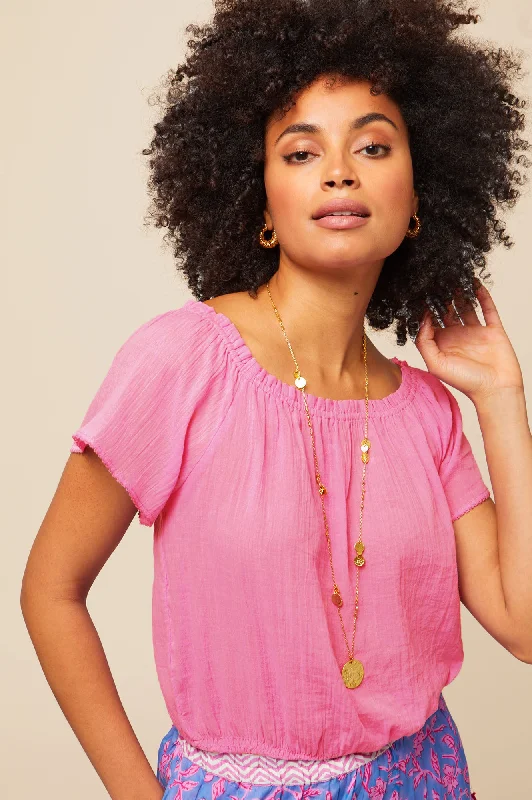 Ilana Frill Organic Cotton Gauze Top | Pink