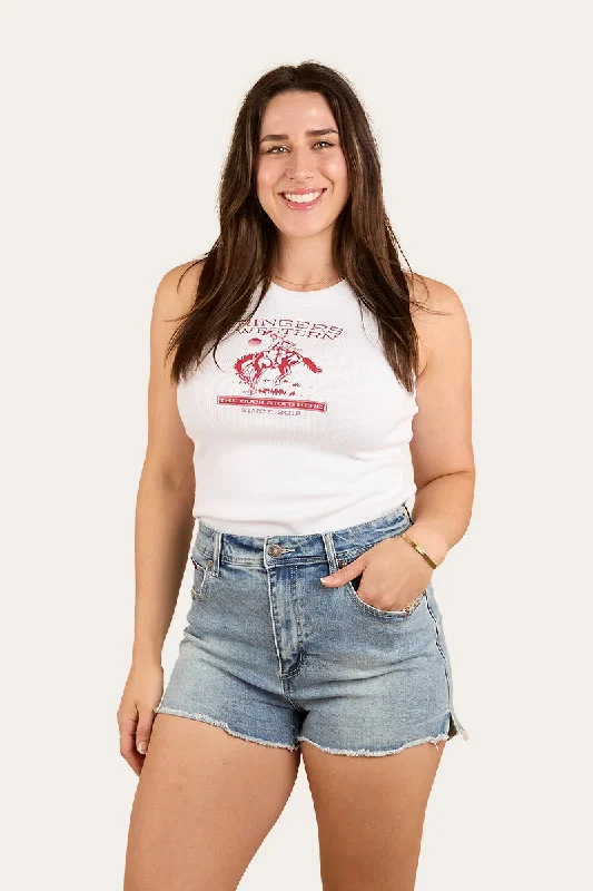 Ringers Rodeo Womens Tank - White