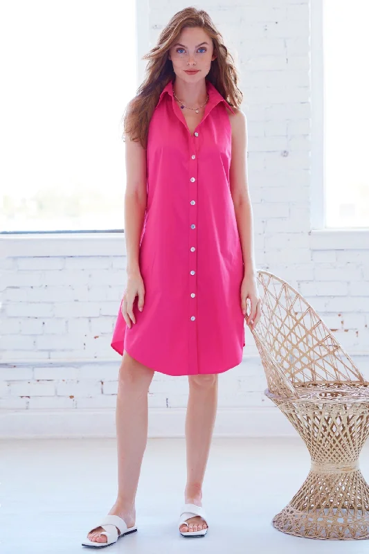 Swing Dress Fuchsia 100% Cotton