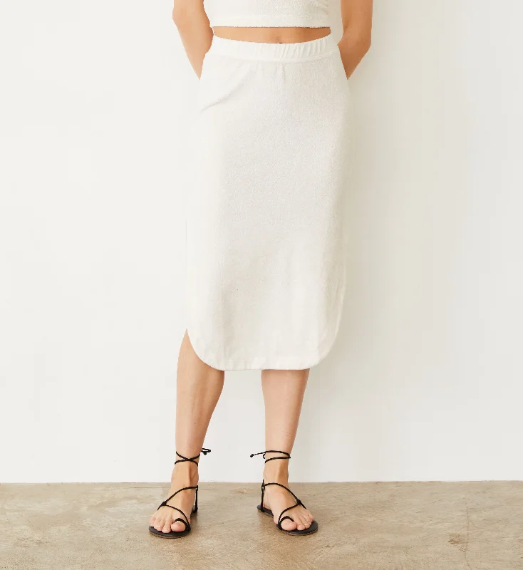 Terry Cloth Midi Skirt