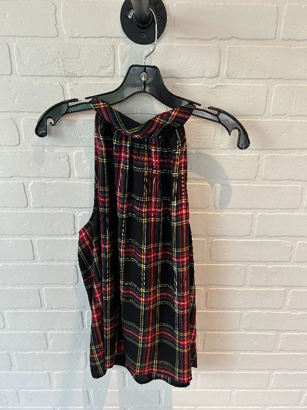 Top Sleeveless By J. Crew In Black & Red, Size: M