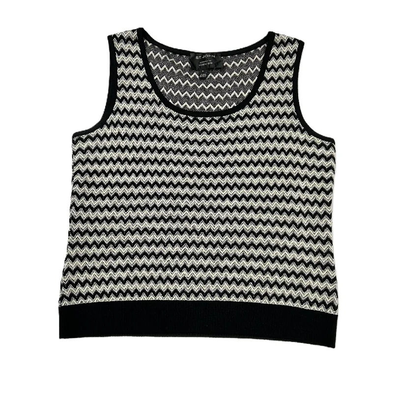 Top Sleeveless Luxury Designer By St. John In Chevron Pattern, Size: M