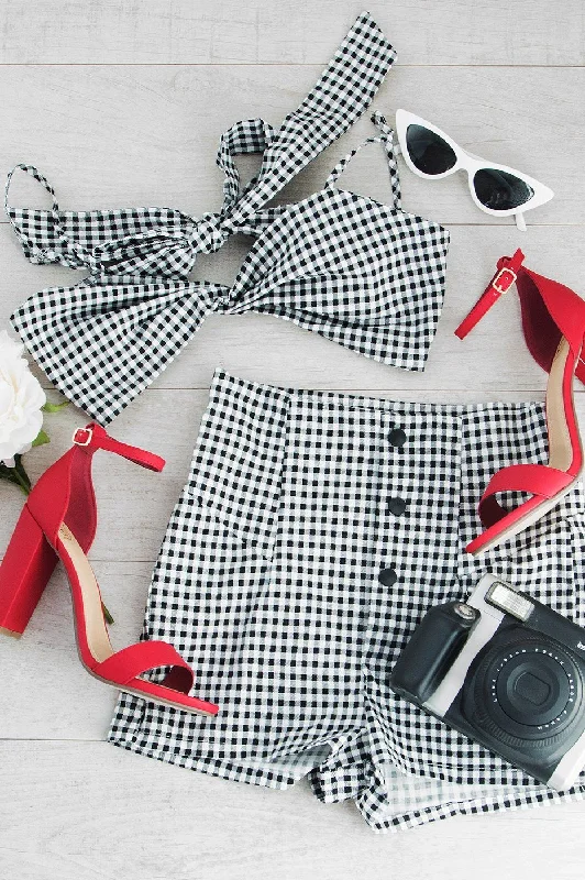 Devin Gingham Crop Top