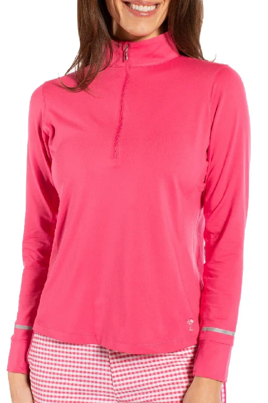 Hot Pink Fabulous Mock Pullover