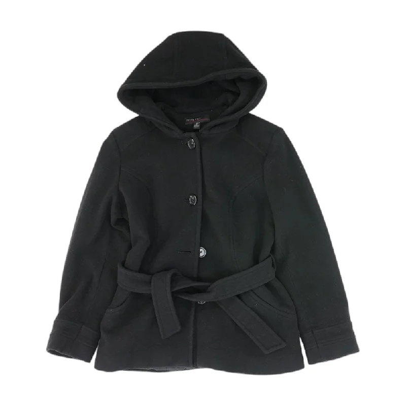 Black Solid Topcoat Coat