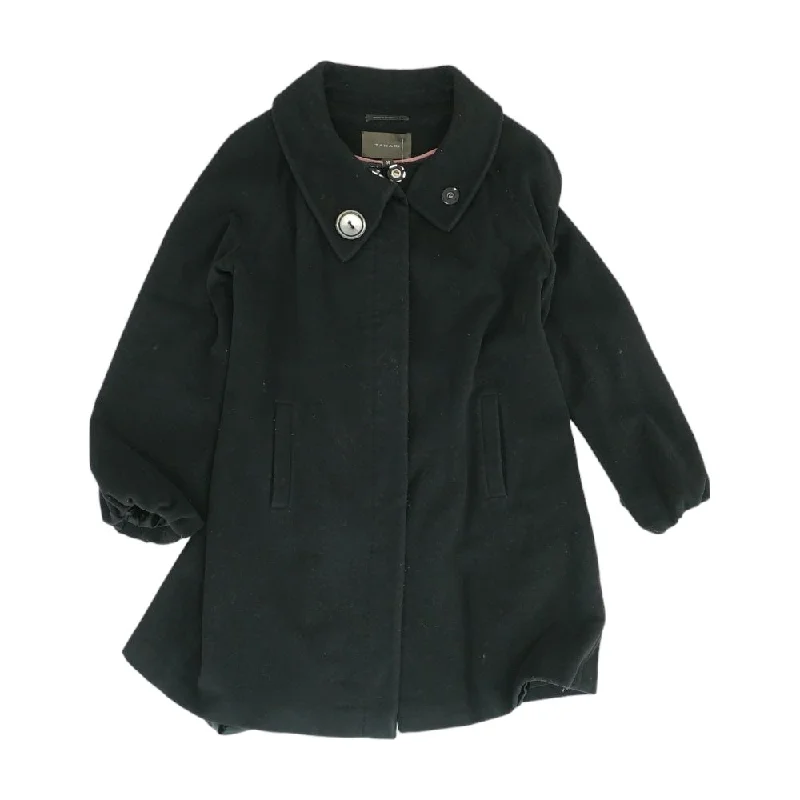 Black Solid Topcoat Coat