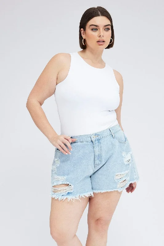 Denim Relaxed Shorts High Hise