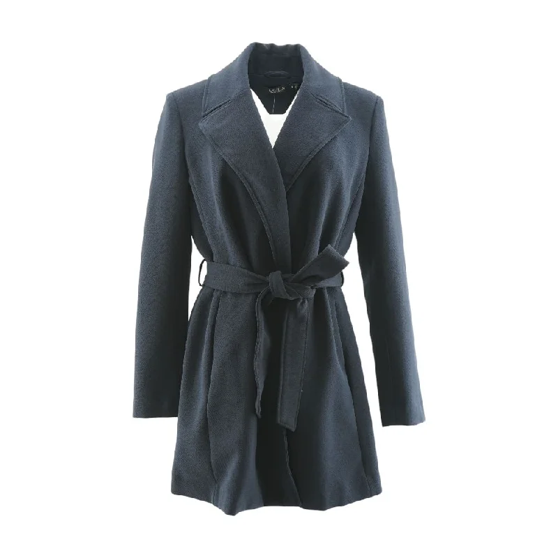 Navy Solid Topcoat Coat