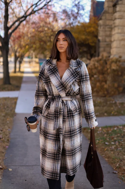 Plaid Trench Jacket