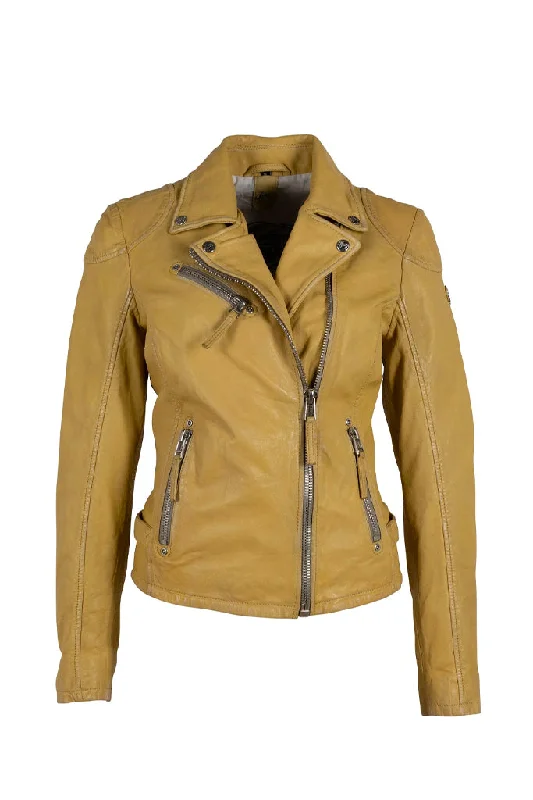 Sofia Leather Jacket - Yellow