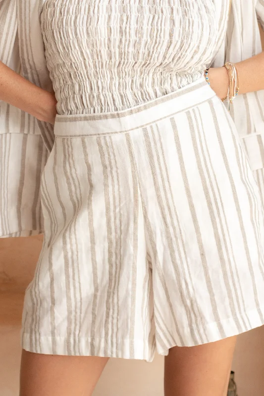 Stripe Linen Shorts