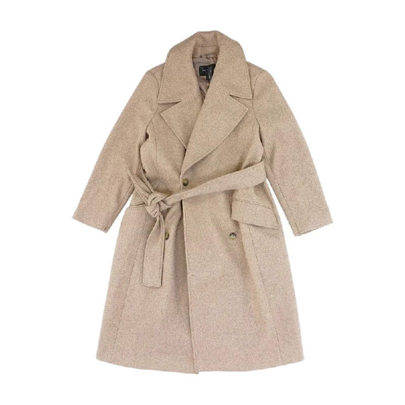 Tan Solid Peacoat Coat