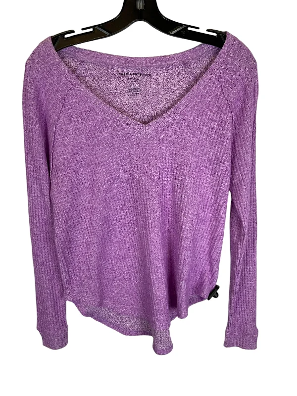 Top Long Sleeve Basic By American Eagle In Purple, Size: Xs