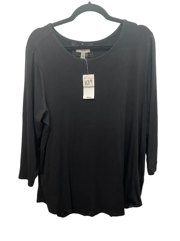 Top Long Sleeve Basic By Cupio In Black, Size: 1x