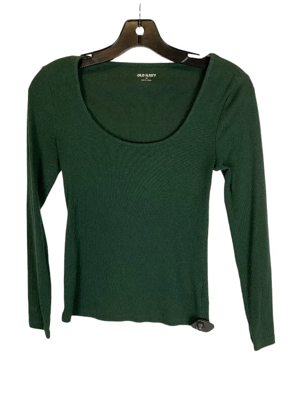 Top Long Sleeve Basic By Old Navy In Green, Size: Xs