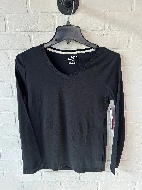 Top Long Sleeve Basic By Talbots In Black, Size: Mp