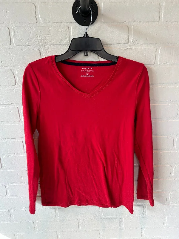 Top Long Sleeve Basic By Talbots In Red, Size: Mp