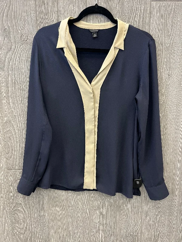 Top Long Sleeve By Ann Taylor In Blue, Size: M