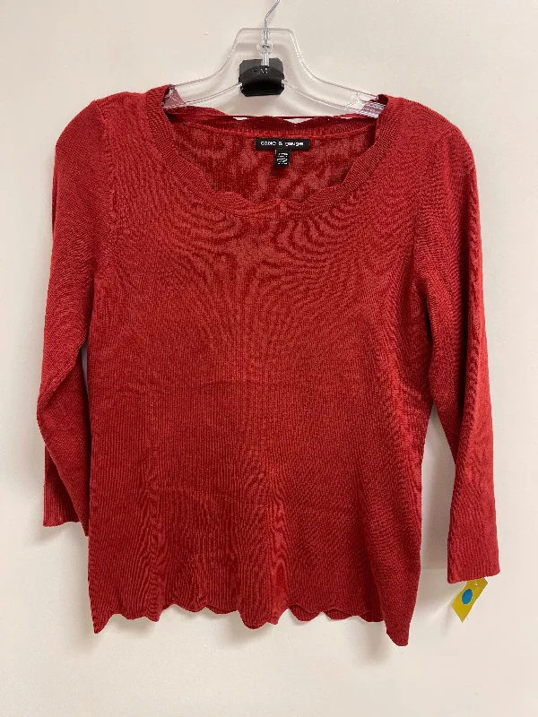 Top Long Sleeve By Cable And Gauge In Red, Size: S