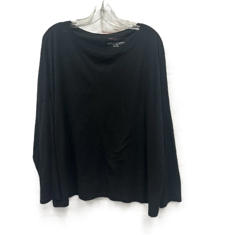 Top Long Sleeve By Christian Siriano In Black, Size: Xl