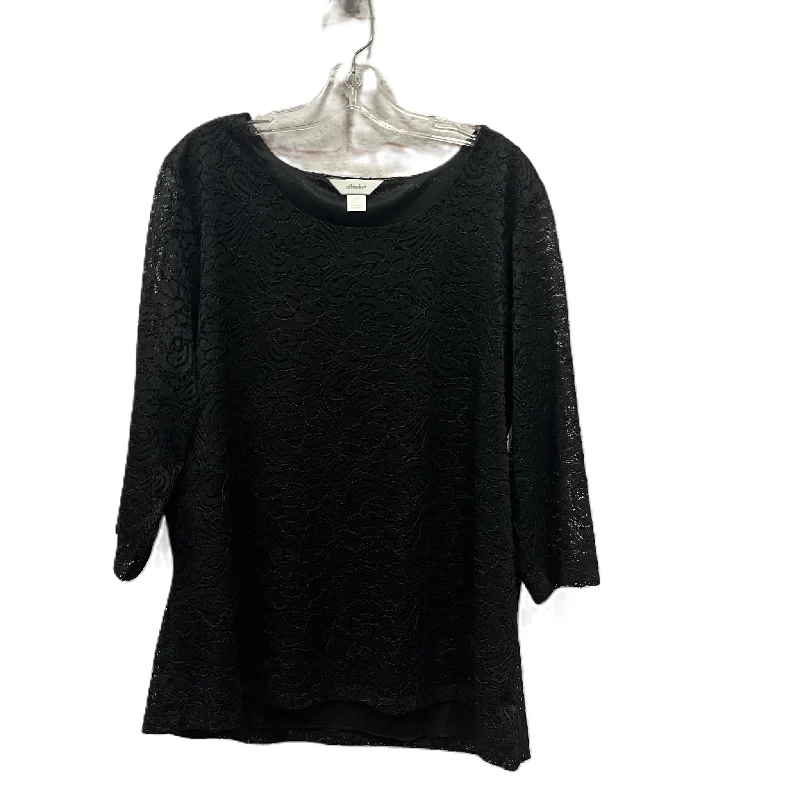 Top Long Sleeve By Cj Banks In Black, Size: 1x