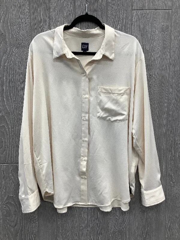 Top Long Sleeve By Gap In Cream, Size: Xxl