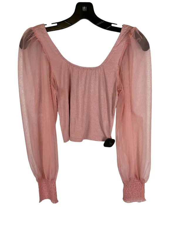 Top Long Sleeve By Listicle In Pink, Size: S