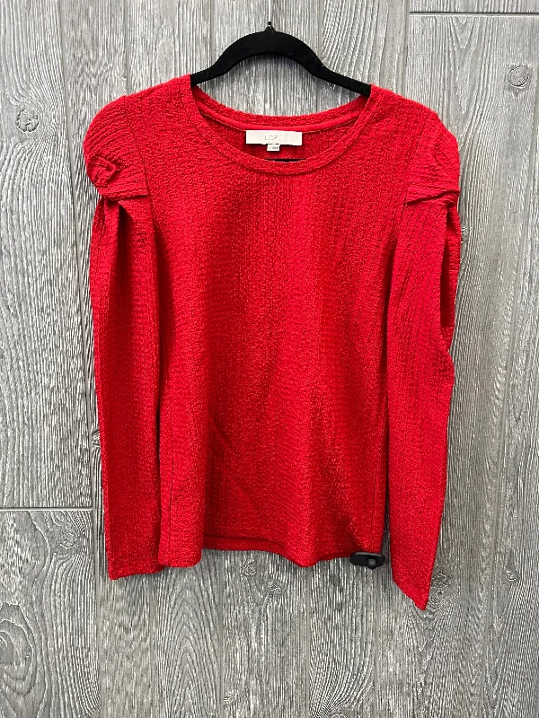 Top Long Sleeve By Loft In Red, Size: Xs