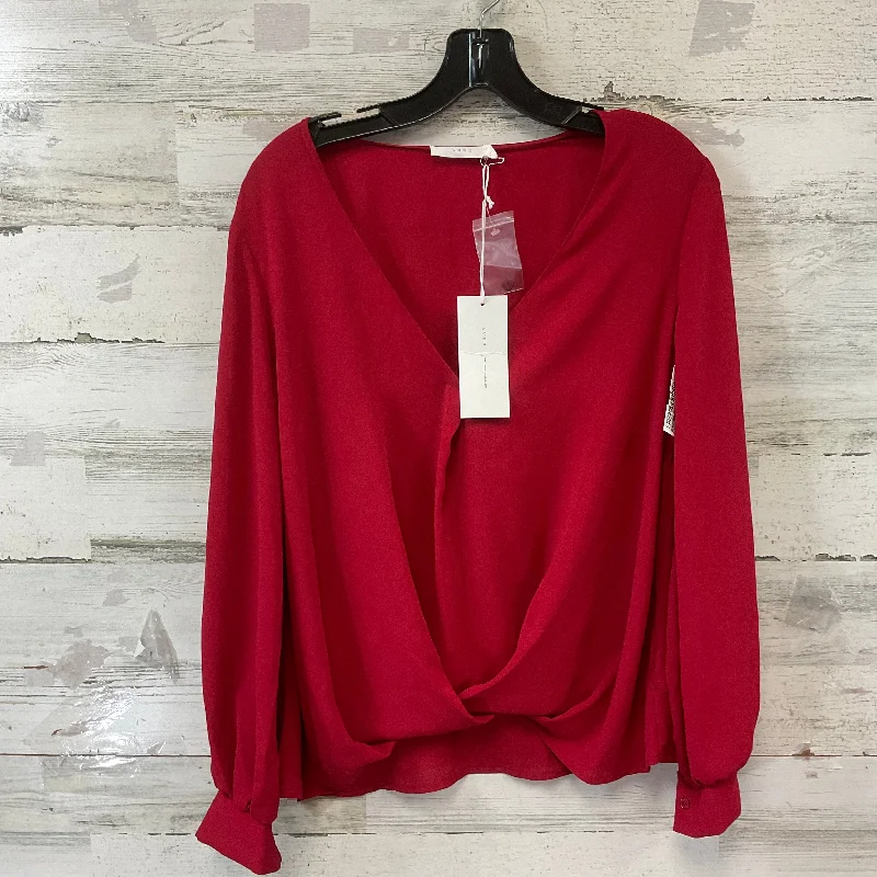 Top Long Sleeve By Lush In Red, Size: S