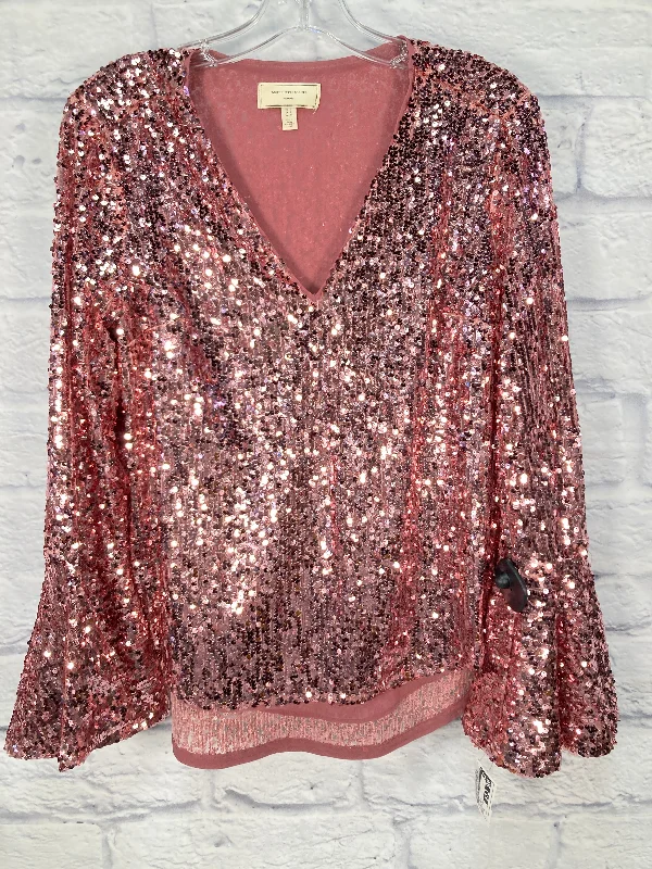 Top Long Sleeve By Moulinette Soeurs In Rose Gold, Size: XS