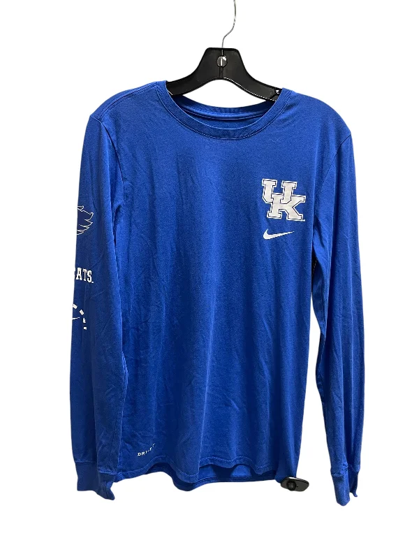 Top Long Sleeve By Nike Apparel In Blue, Size: S