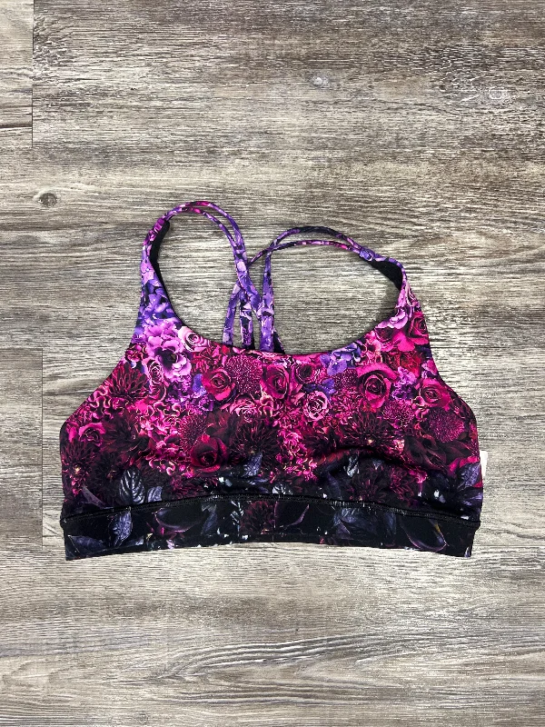 Athletic Bra By Lululemon In Floral Print, Size: 10