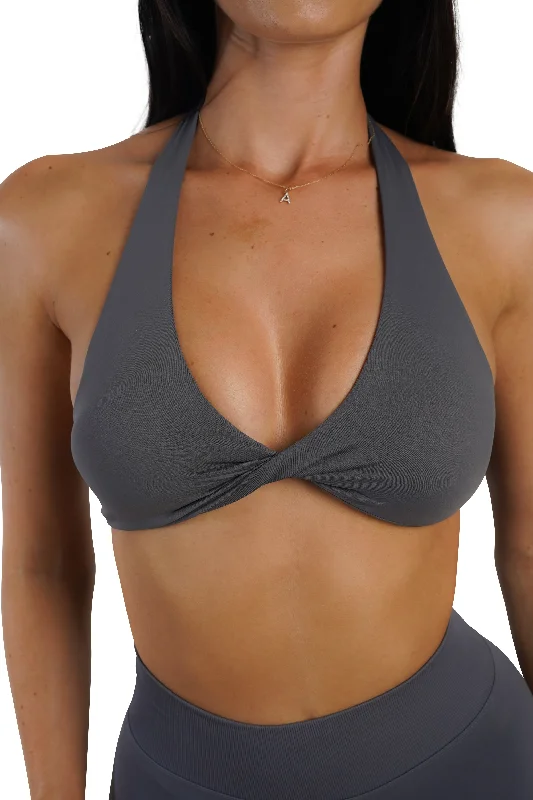 Twist Halter Bra - Storm