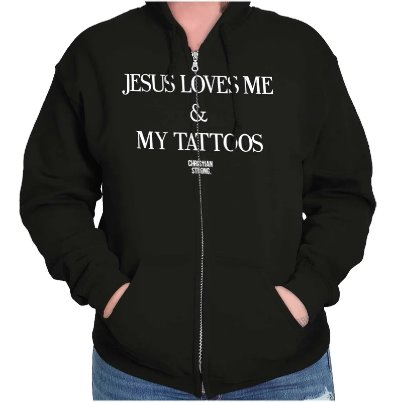 Jesus Loves My Tattoos Zip Hoodie