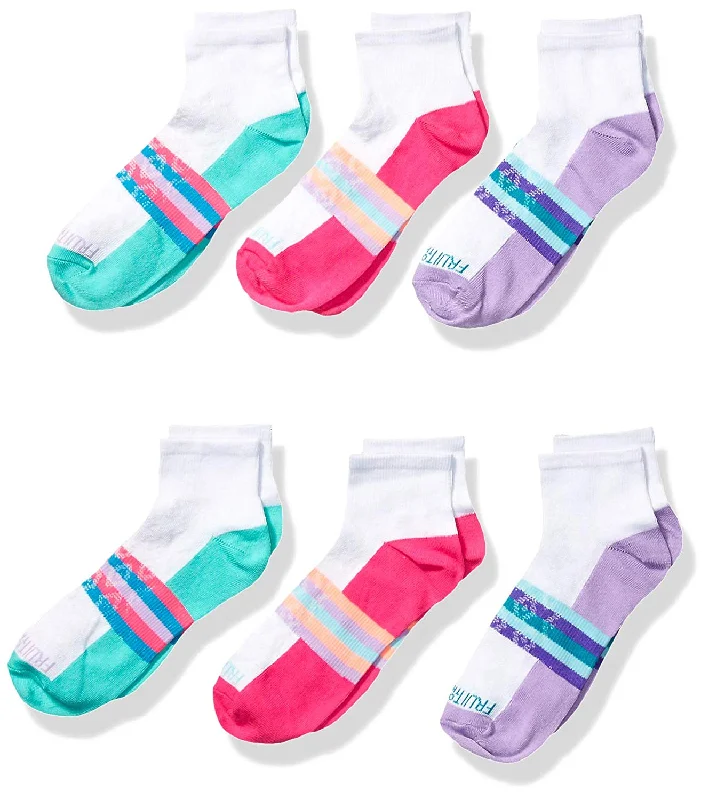 Fruit Of The Loom Girls Active Lightweight Ankle Socks 6 Pair