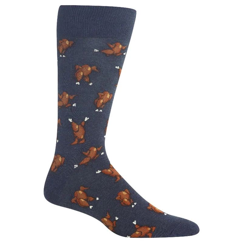 Hot Sox Mens Dancing Turkeys Crew Socks