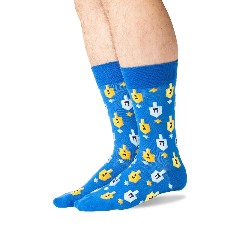 Hot Sox Mens Dreidels Crew Socks