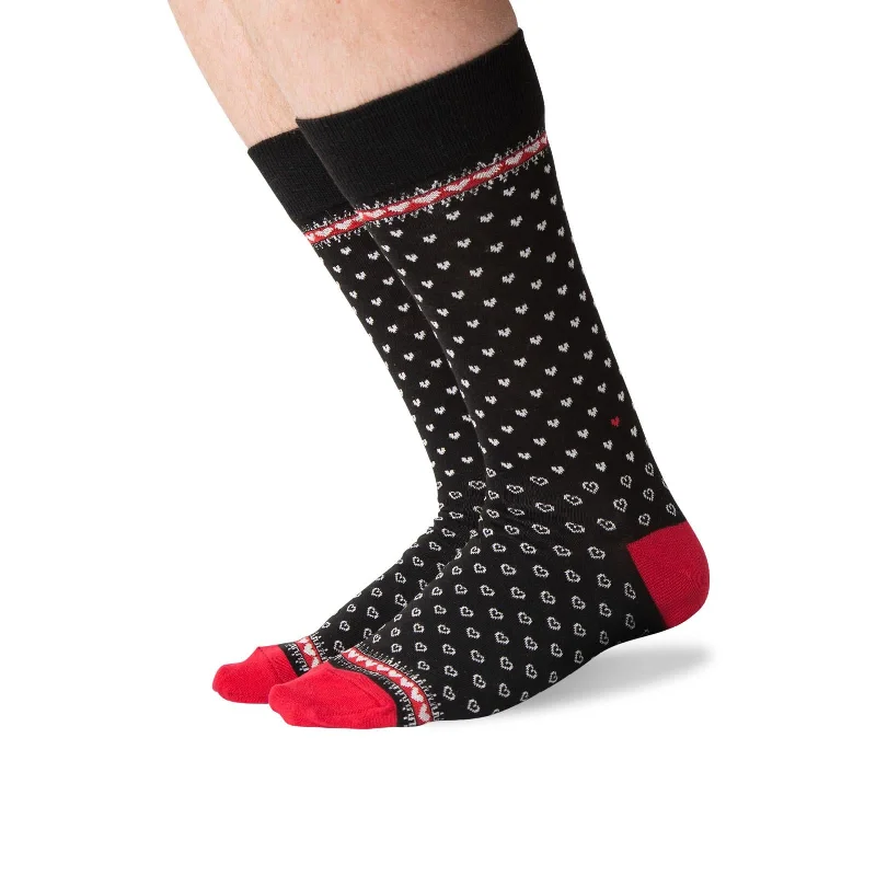 Hot Sox Mens Hearts Crew Socks