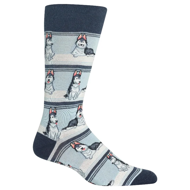 Hot Sox Mens Huskies Crew Socks